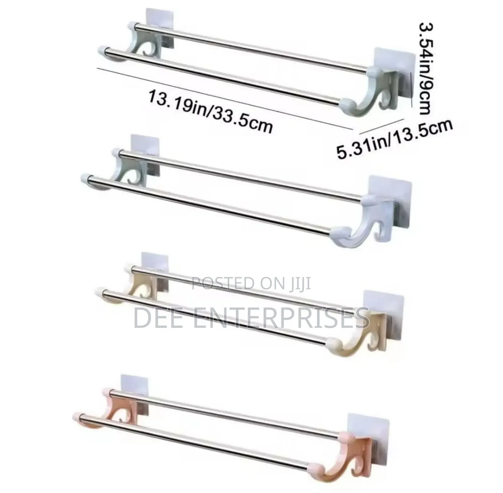 54cm Self Adhesive Double Pole Towel Holder