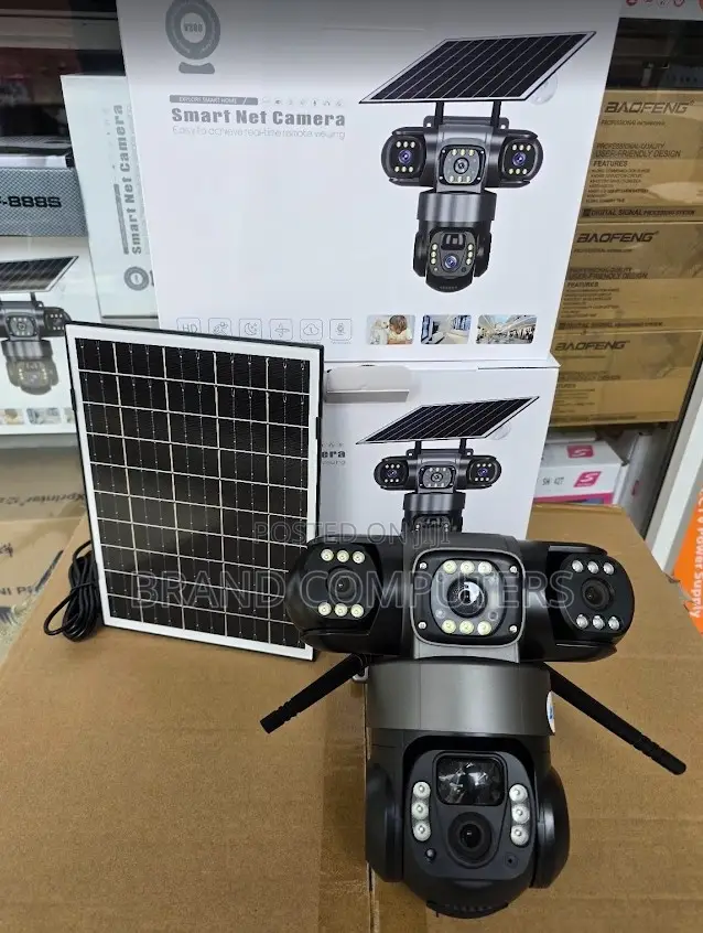 Triple Lens Triple Screen Wifi/4g Solar CCTV Camera Outdoor