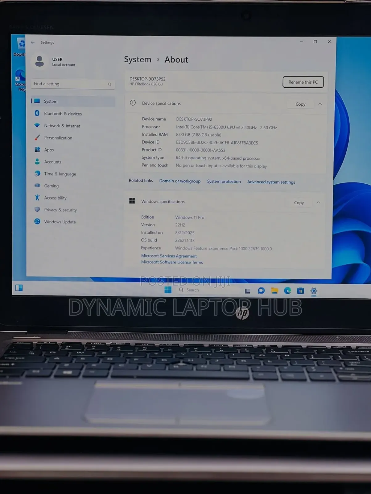 Laptop HP EliteBook 850 G3 8GB Intel Core i5 SSD 256GB