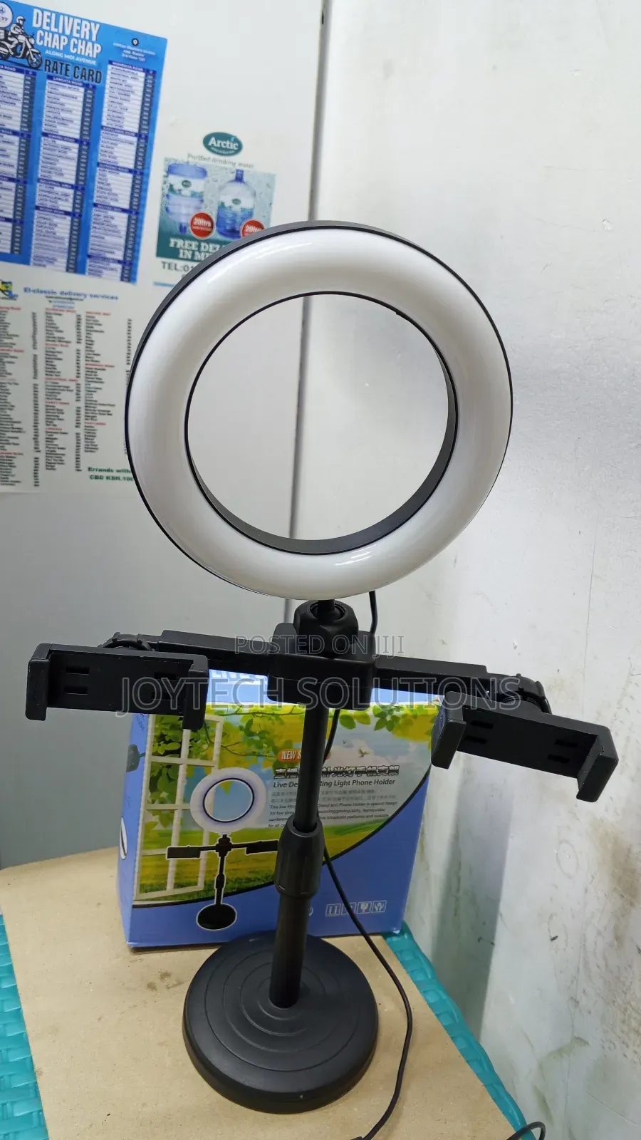 Desktop Phone Holder Mini 6 Ring Fill Light