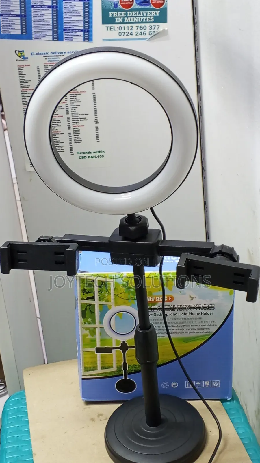 Desktop Phone Holder Mini 6 Ring Fill Light