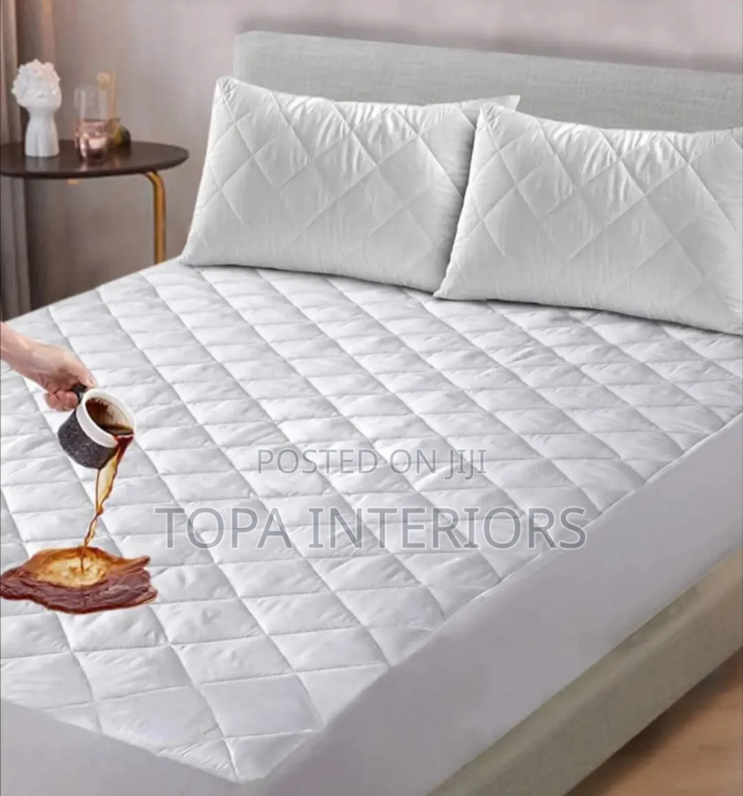 White Noiseless Quilted Waterproof Mattress Covers