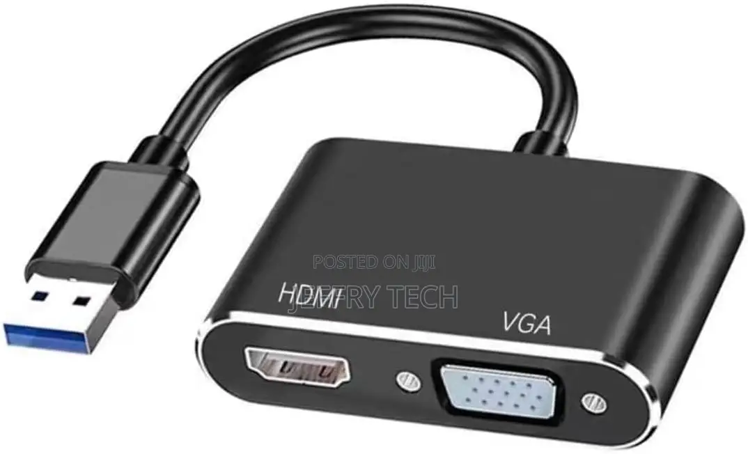 USB to Hdmi Vga Adapter, 1080p USB 3.0 to Hdmi+Vga Converter Audio