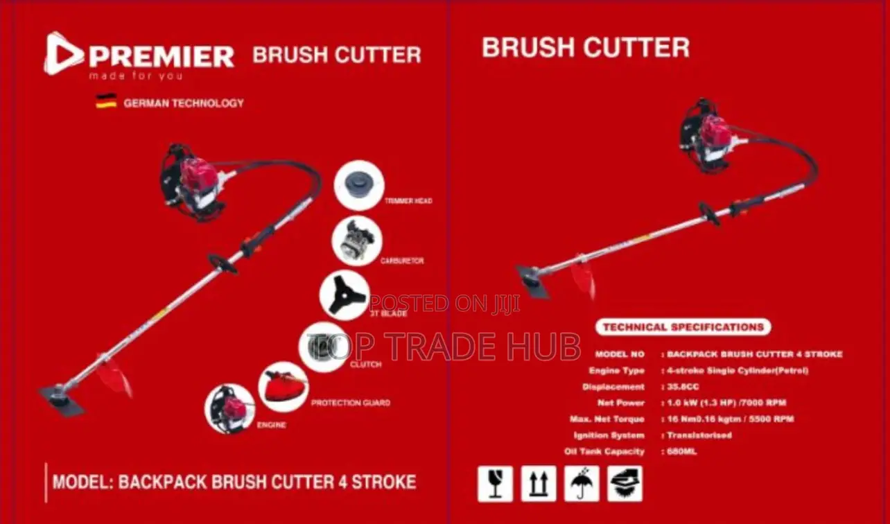 Powerful Premier Backpack Brush Cutter - 35cc 4 Stroke