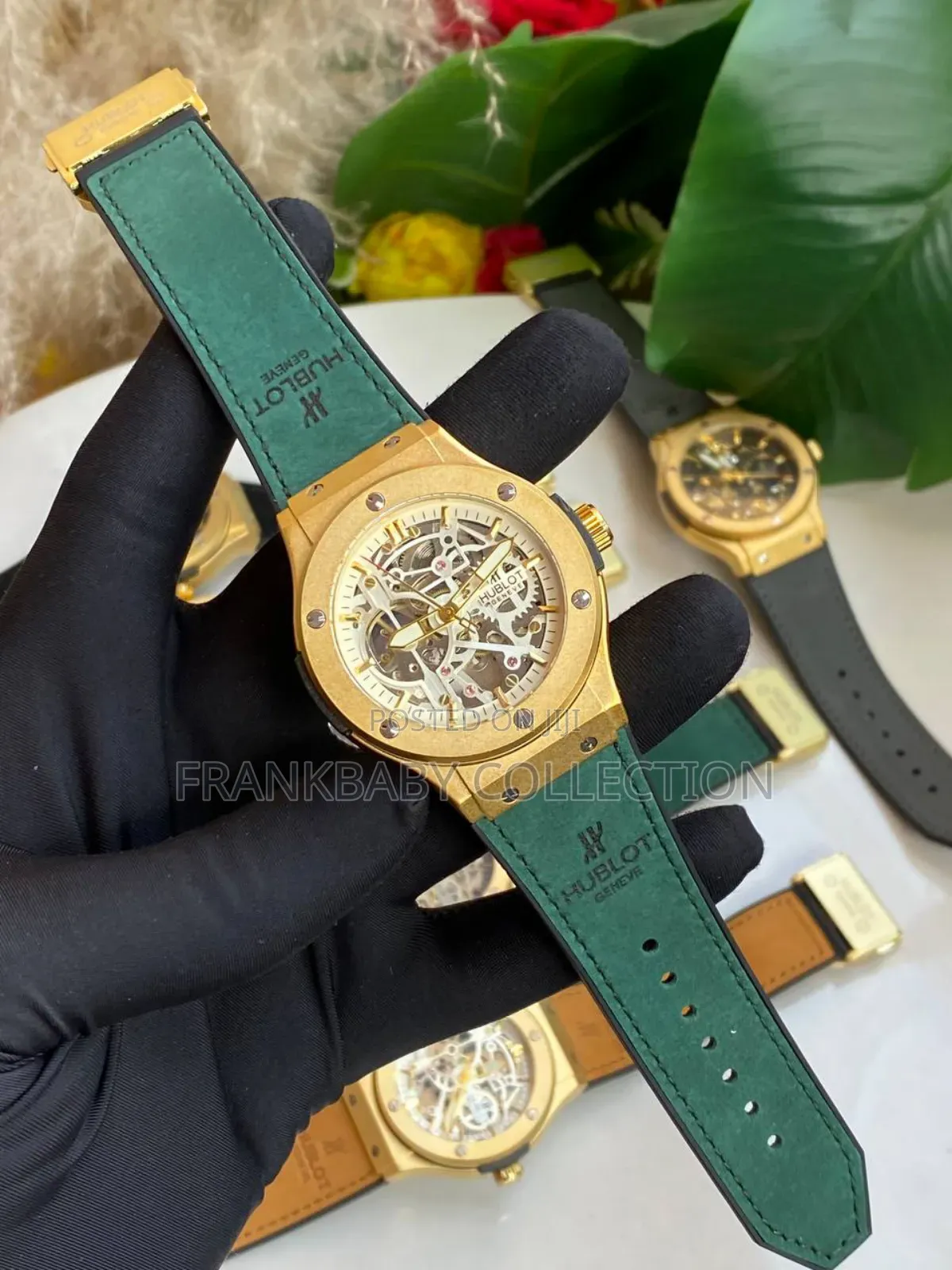 Green Straps Hublot Gents Watch