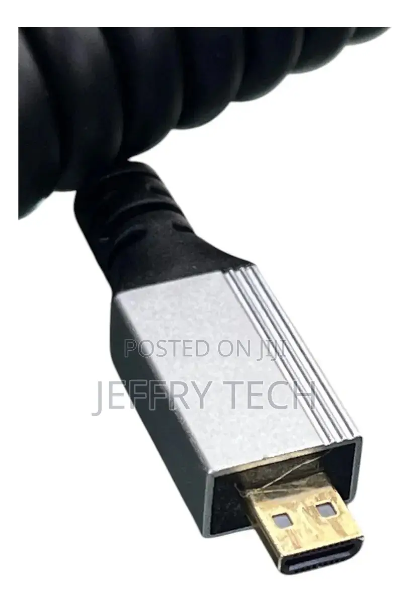 Microhdmi to Hdmi Spiral Cable 2.4m