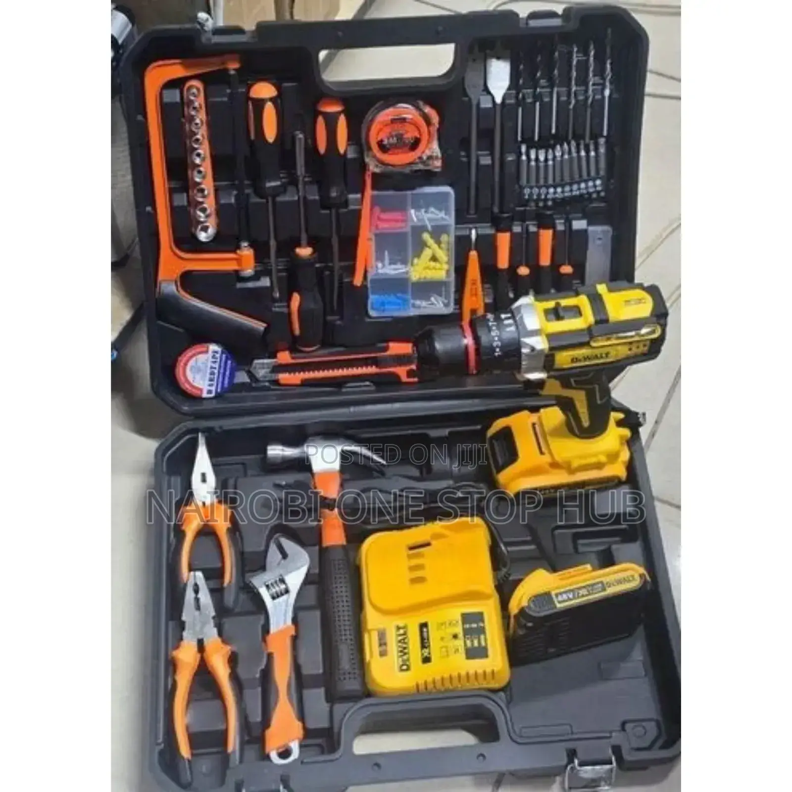 Dewalt Cordless Drill 48v With 2 Rechargeable Batteries Bits