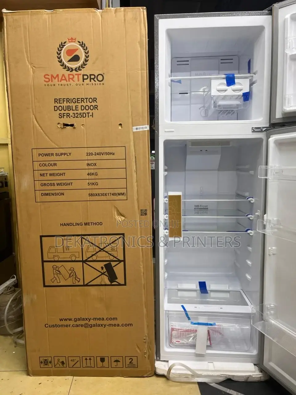 Smart Pro 251 Liters Refrigerator Double Door SFR-325-Dt-I