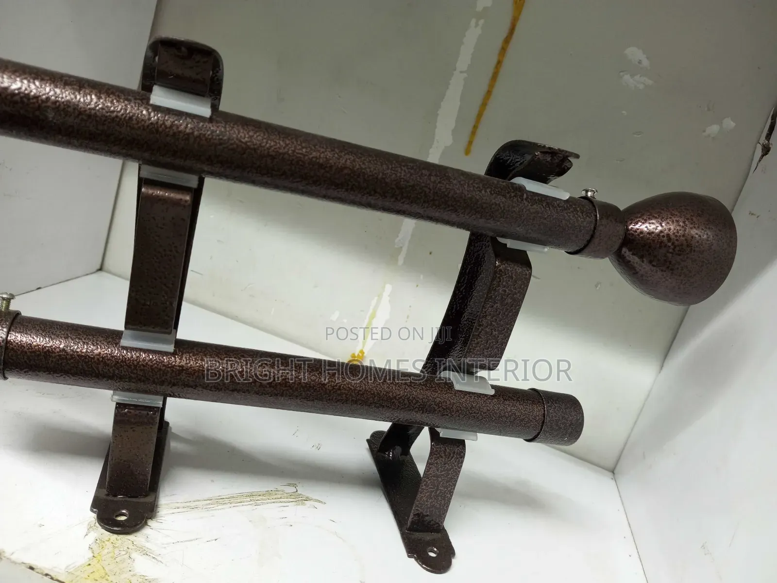 Brown Coated 1nch Curtain Rod
