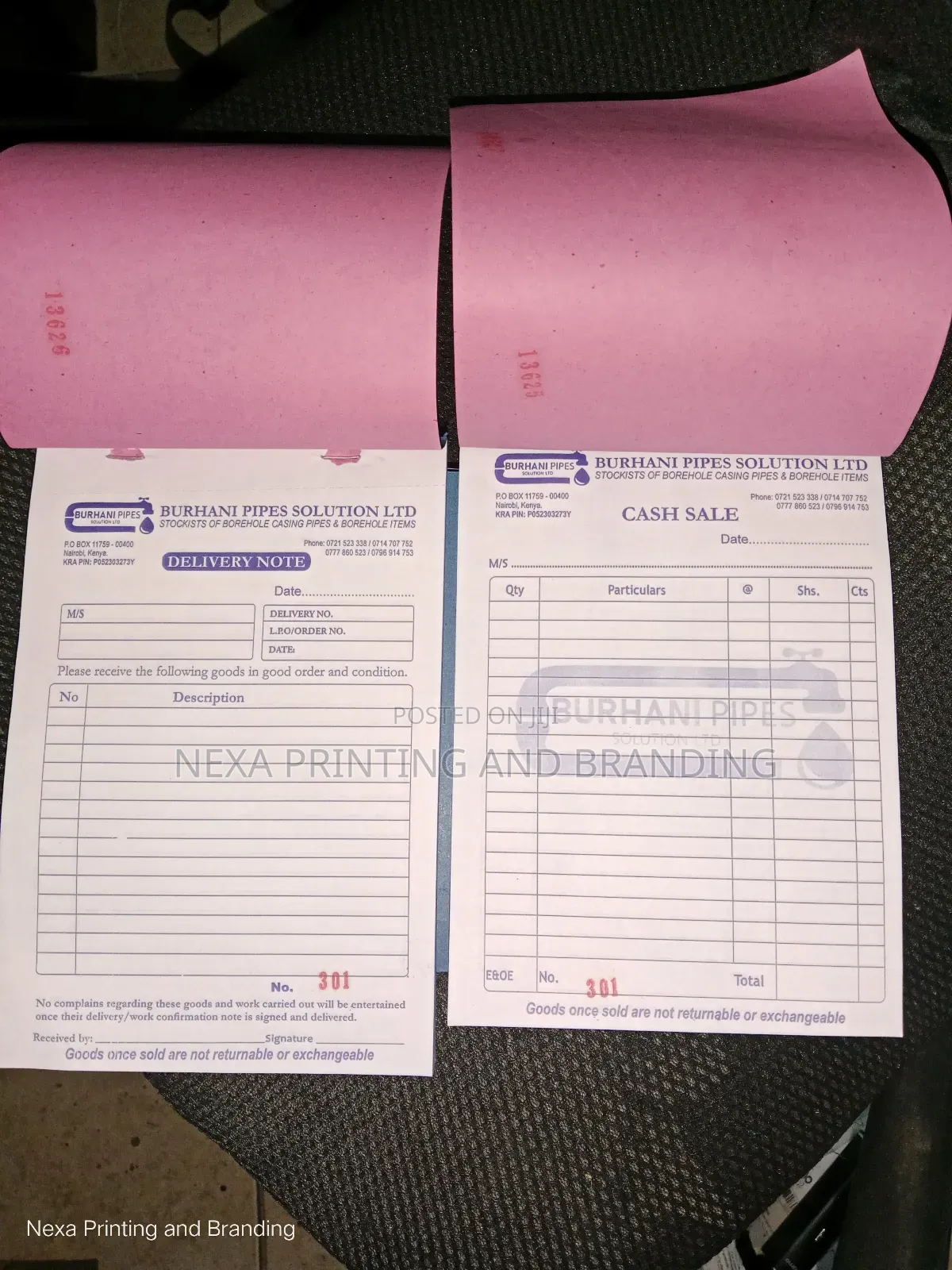 Receipt Books And Delivery Books