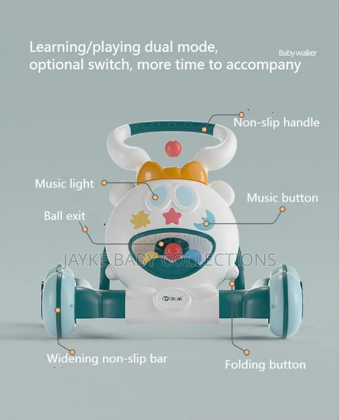 Dual Mode Baby Walker With Music Lights