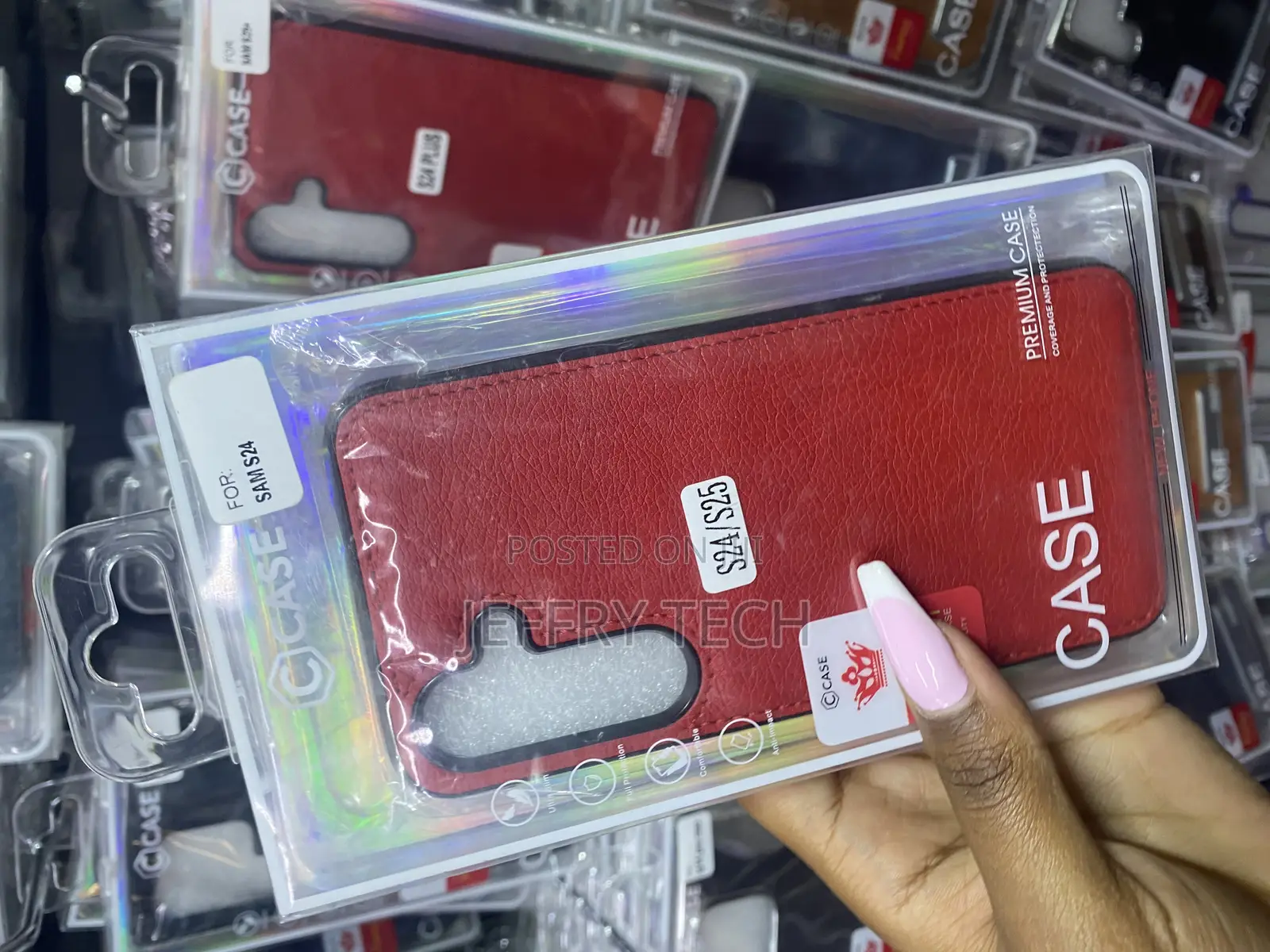 Qwescvr Pu Leather Back Cover Case for Samsung Galaxy S24