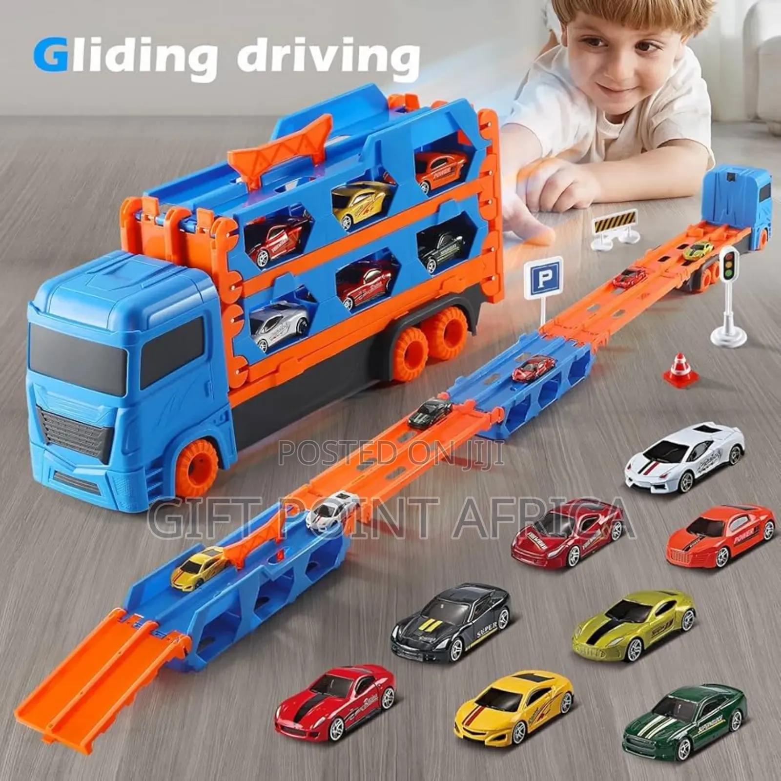 Mega Car Carrier Truck With Racing Cars For Kids