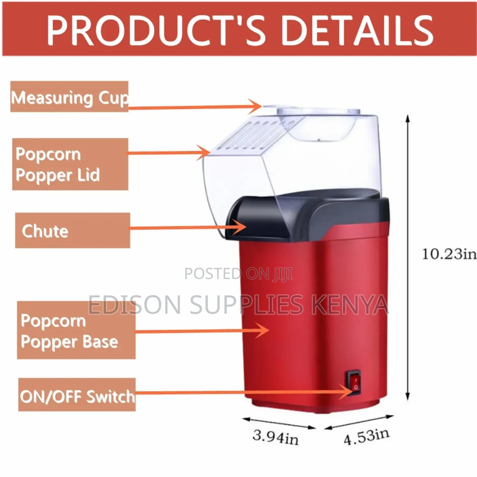 Popcorn Maker Electric Popcorn Maker Oil Free for Home Use