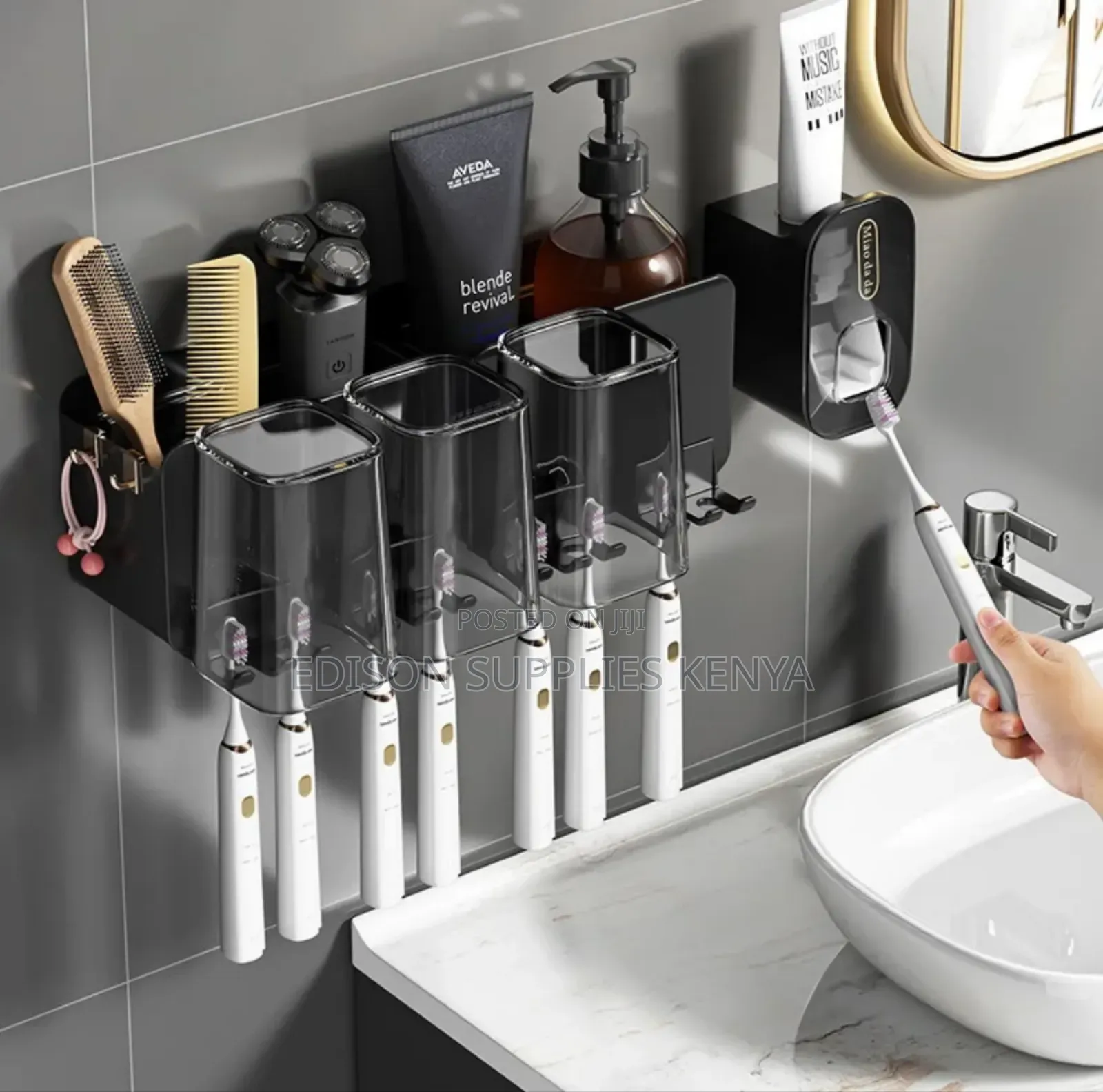 Toothbrush Organizer Toothbrush Storage With Toothpaste Dispenser
