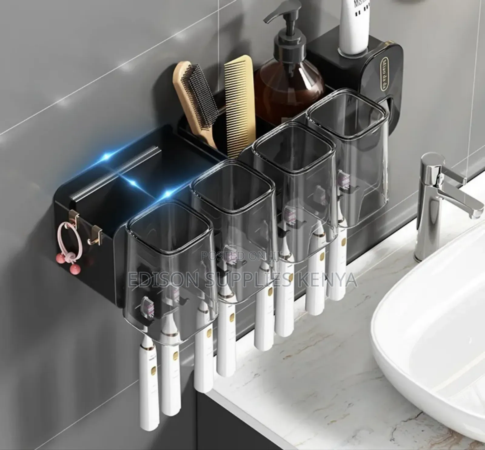 Toothbrush Organizer Toothbrush Storage With Toothpaste Dispenser