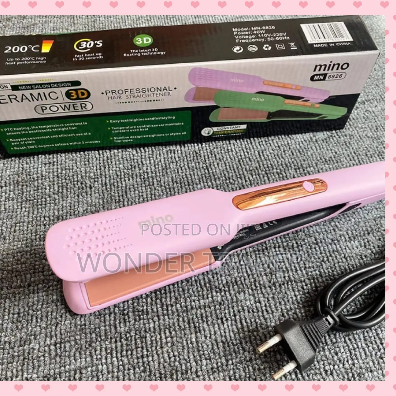 Proffesional Ceramic Hair Straightener Flat Iron 3d Power*