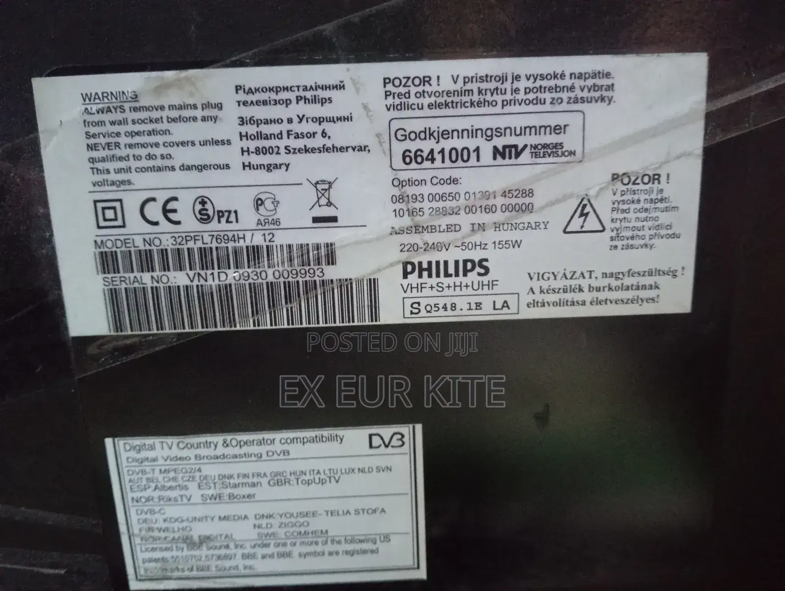 Philips Analog Tv 32" With Original Remote