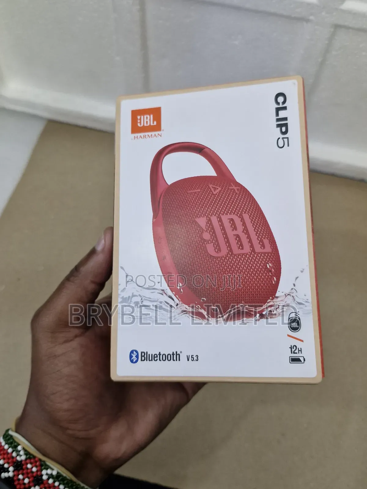 Red JBL Clip 5 Portable Blurtooth Wireless Speaker