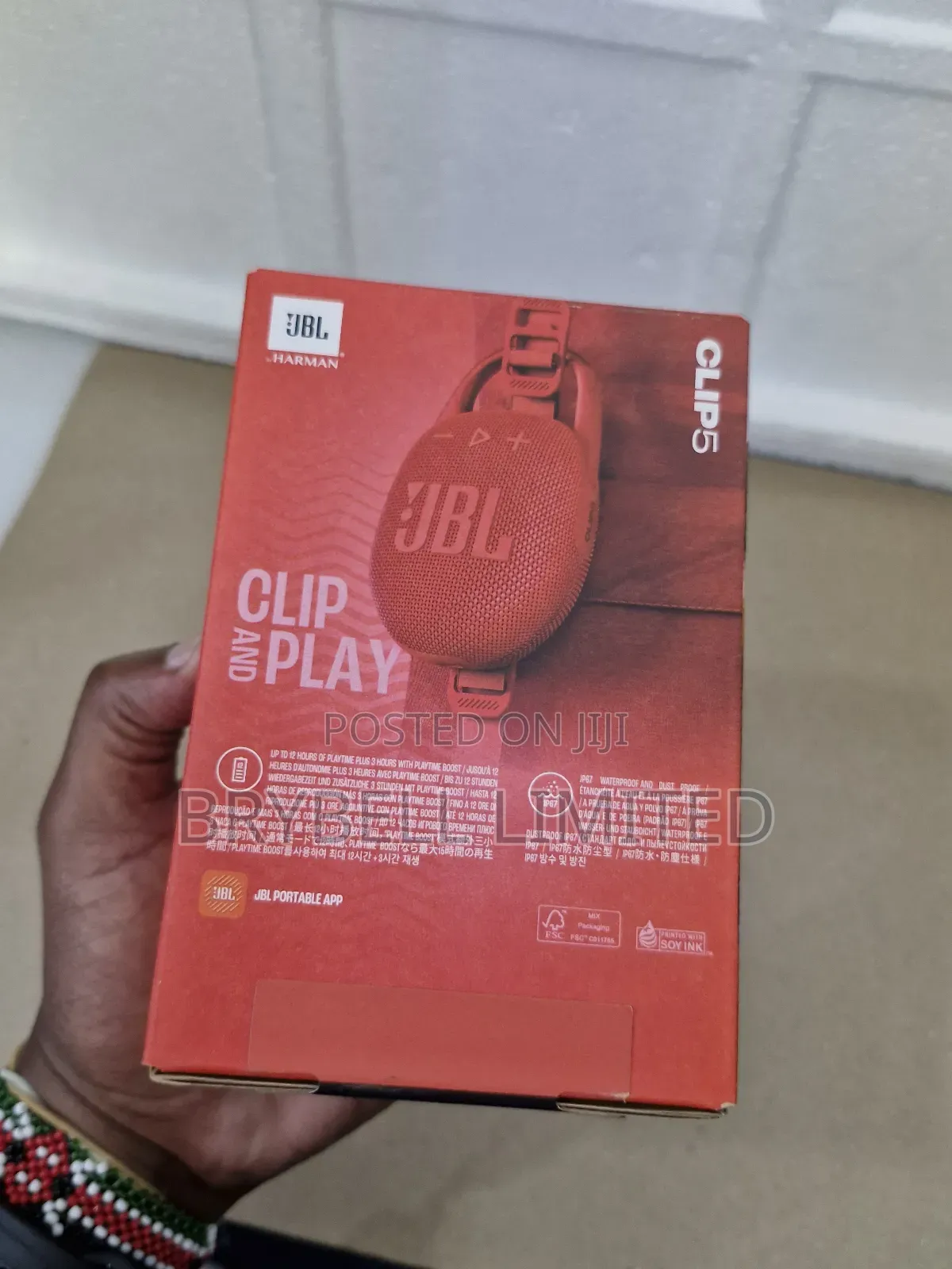 Red JBL Clip 5 Portable Blurtooth Wireless Speaker