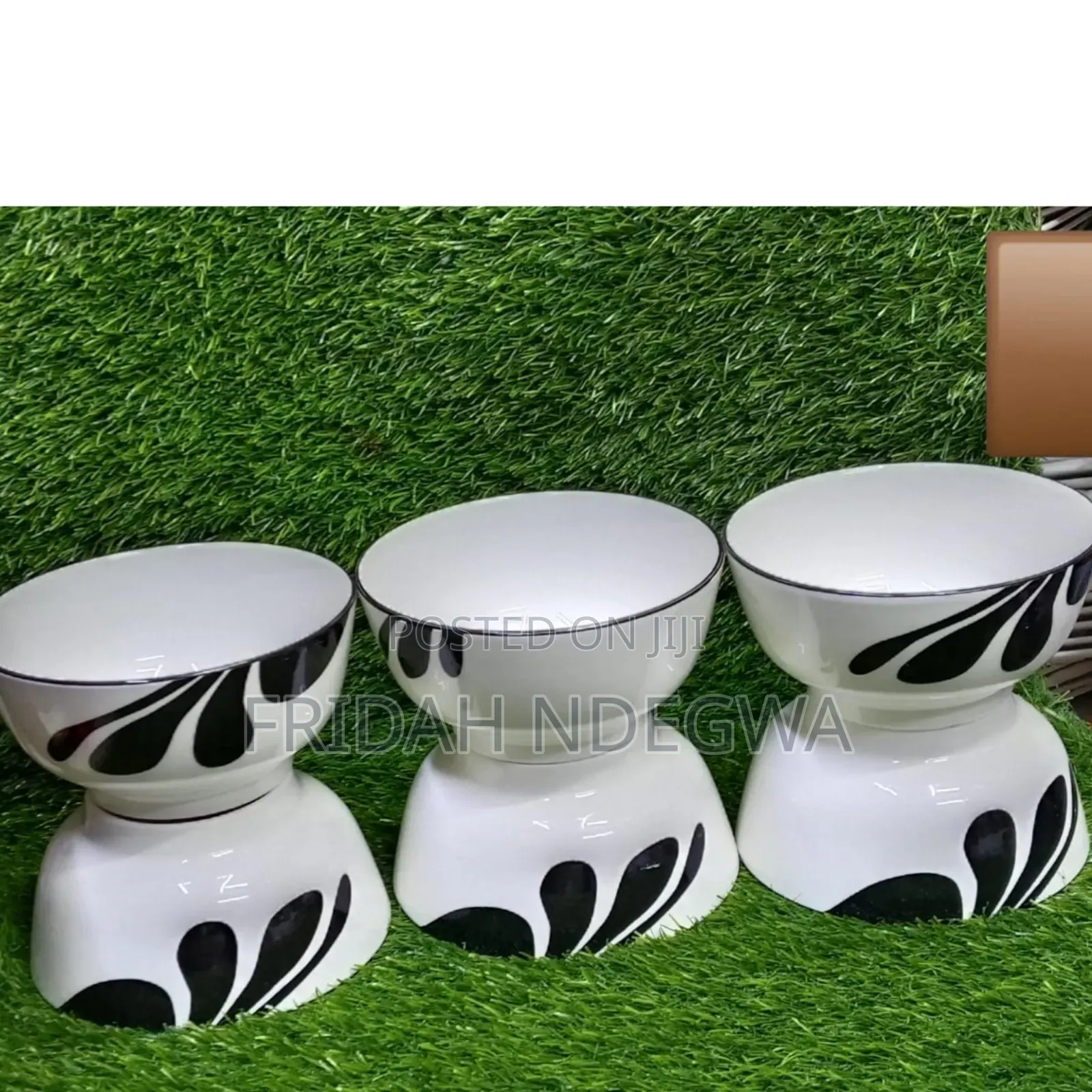 6pcs White Black Bowls