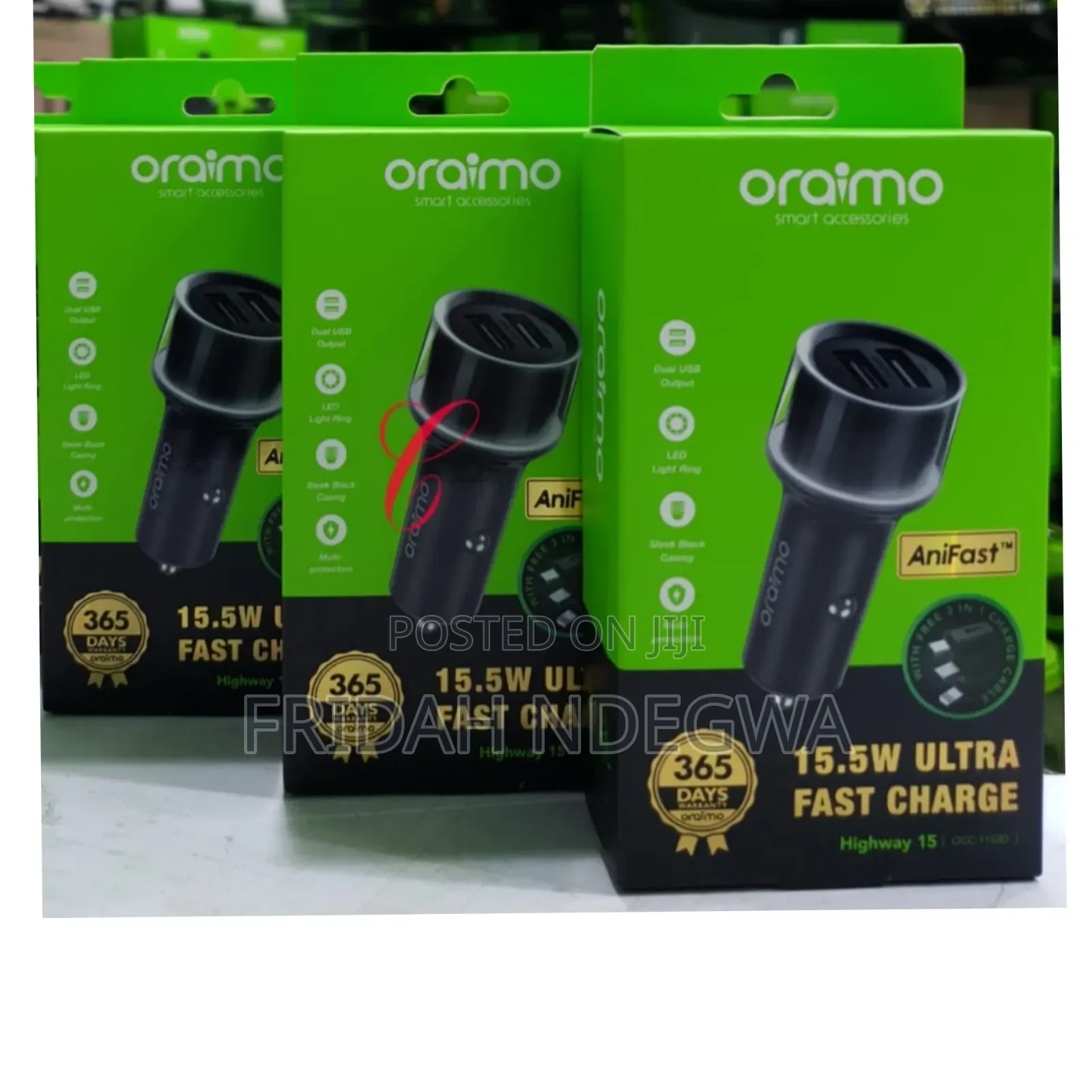 Oraimo Highway 15 Occ-1152d+X93 *15.5w* Ultra Fast Car Charger