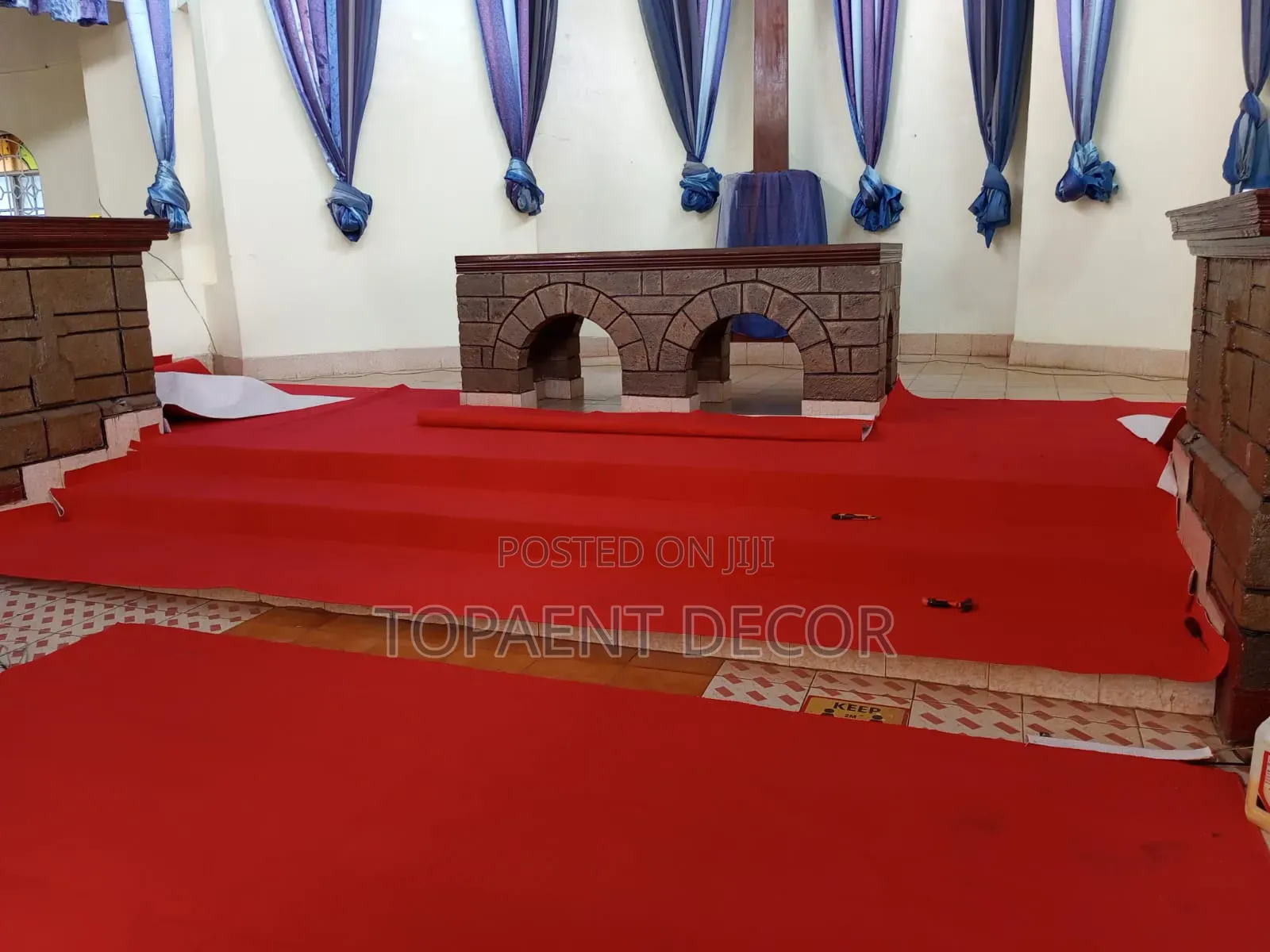 Bright Red Delta Church Pulpit 4mm Supply and Fit Wall to Wall Carpets