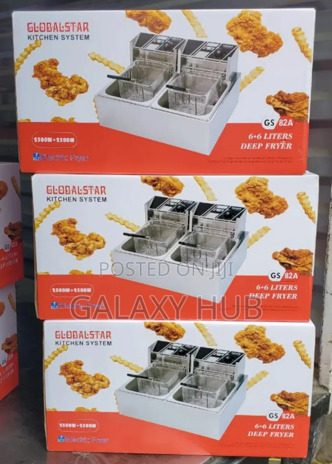 Globalstar Double Tank 6+6lt Chips/Chicken Stainless