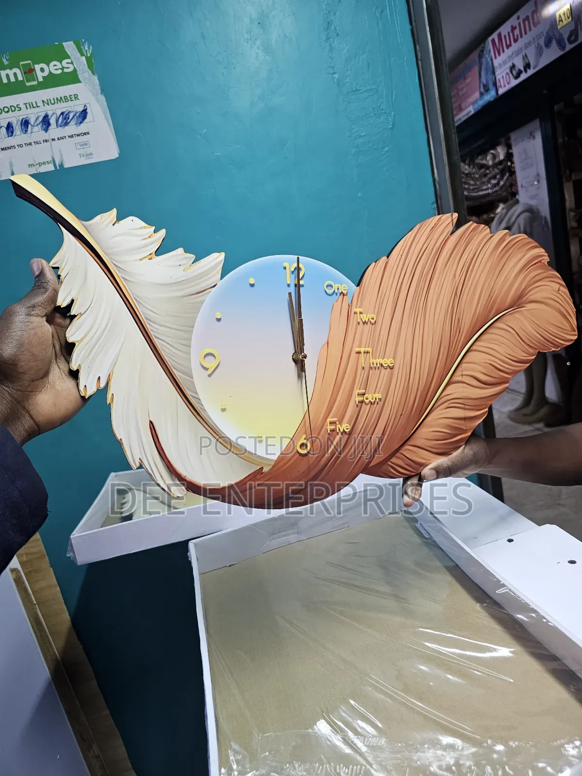 Leaf Shape Decor Wall Clock* Comes With Battery Pot 30by60cm