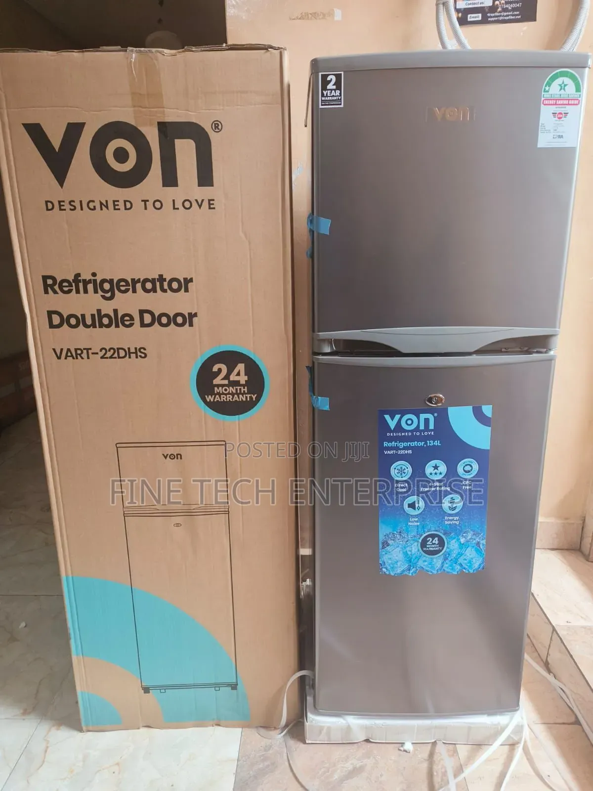Von 138litres Double Door Refrigerator