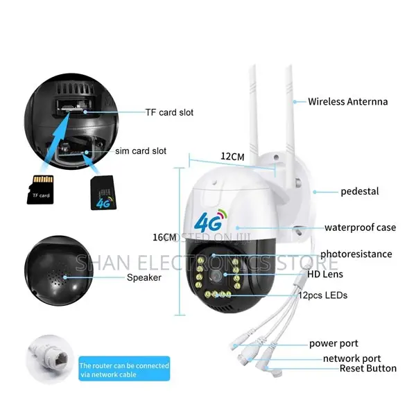 4g PTZ Sim Camera With Live View Two Way Intercomm Ip 66 CCTV Outdoor