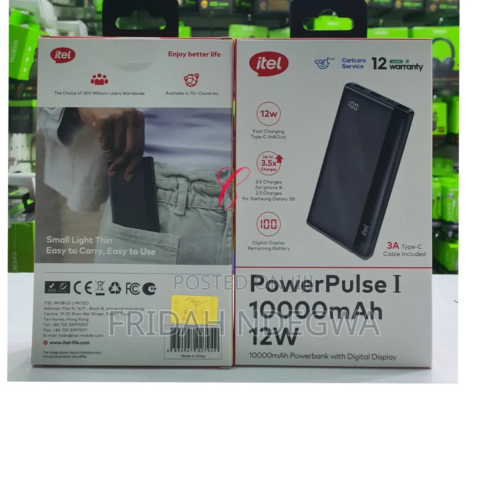 Itel Power Pulse 1 A1121 *12w 10000mah* Power Bank