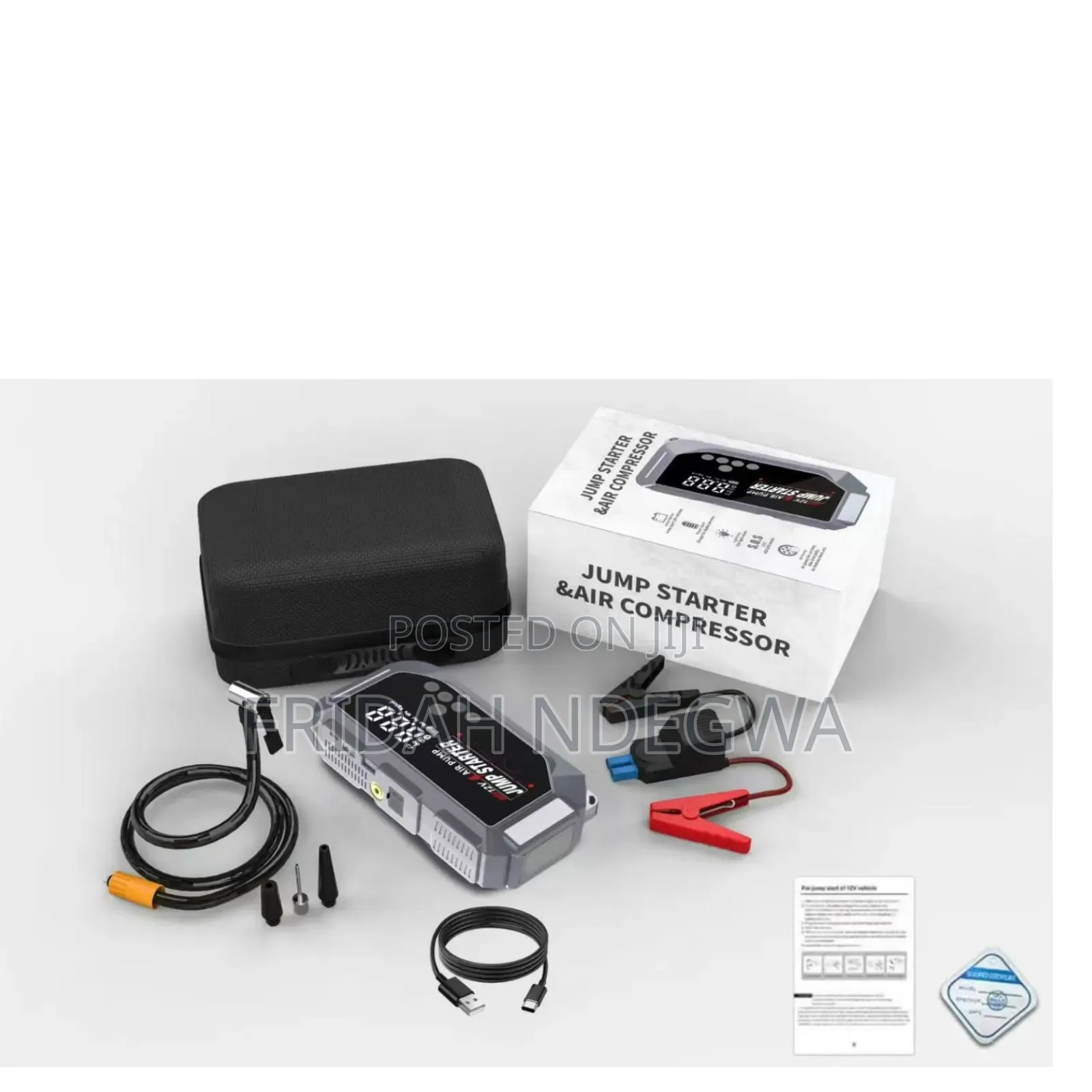 Hligh Power Digital Jump Starter With Digital Compressor