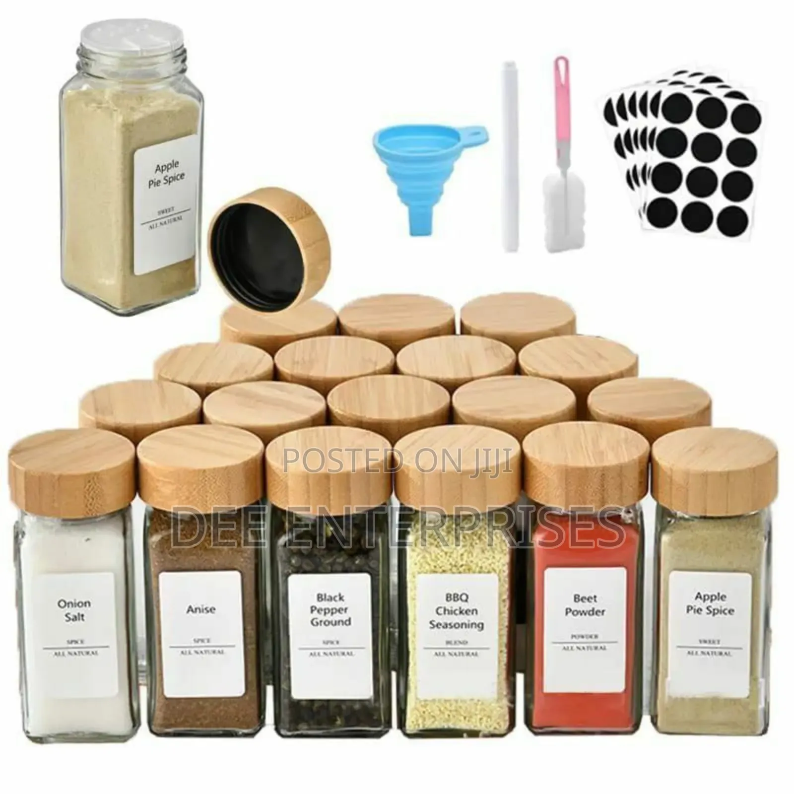 29 PCS Set Glass Storage Jars With Bamboo Lid