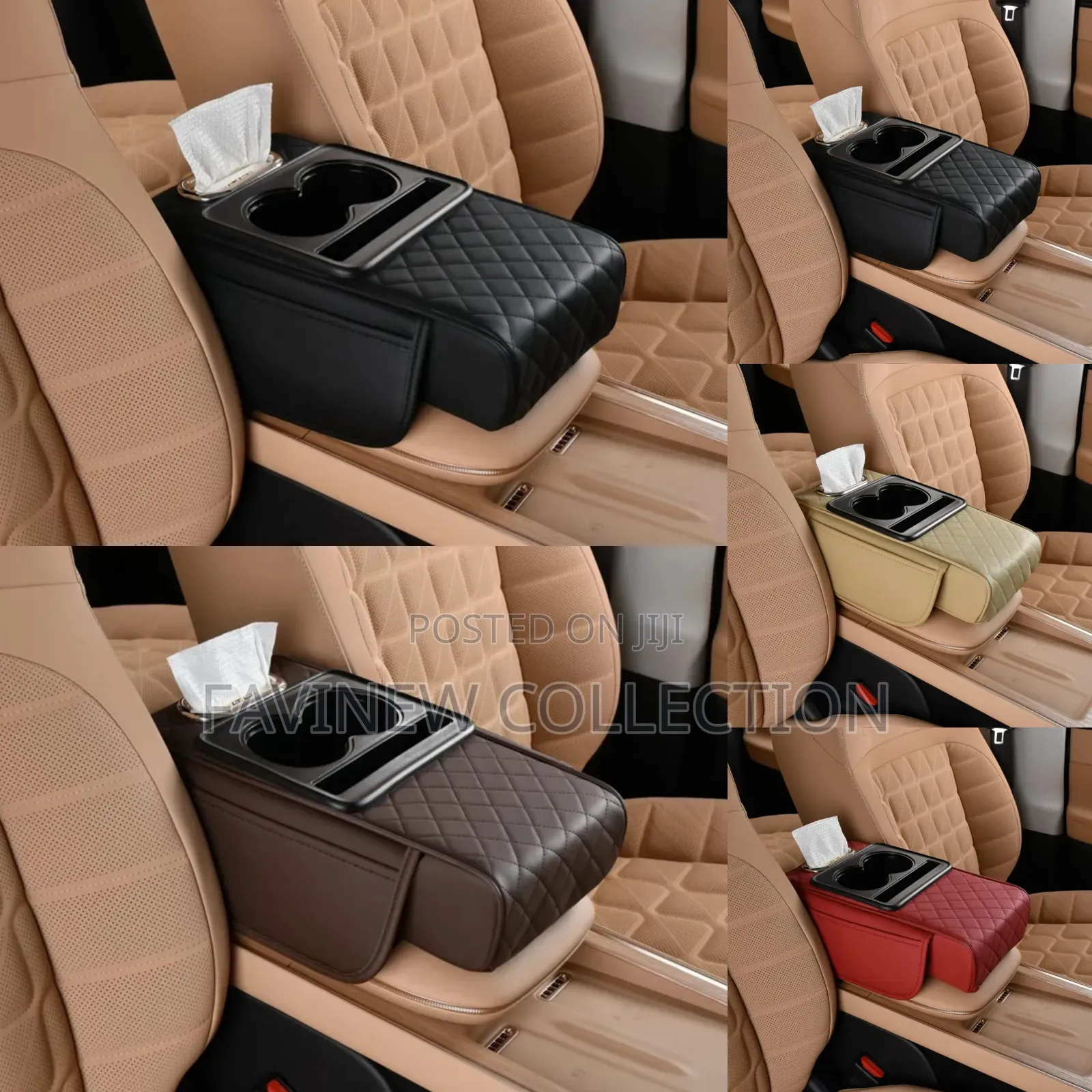 *4 in 1 Car Armrest With Tissue Storage Universal Pad