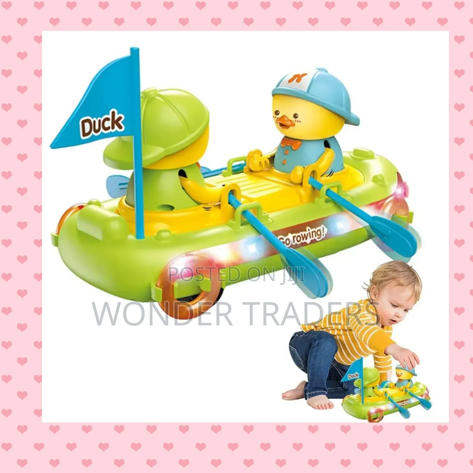 Duck Rowing Boat Battery Toy With Lights Music