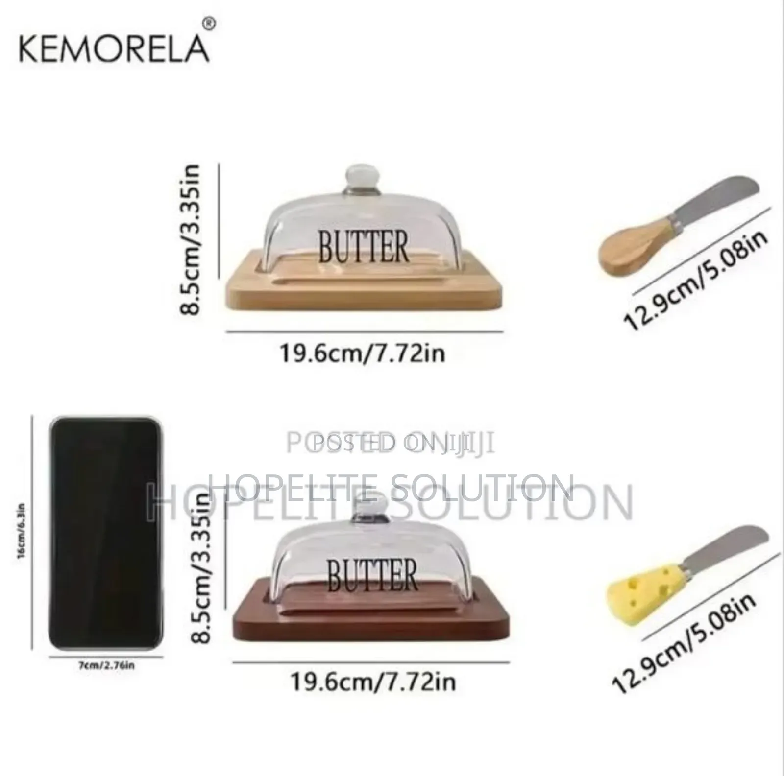 Glass Butter Dish With Bamboo Tray