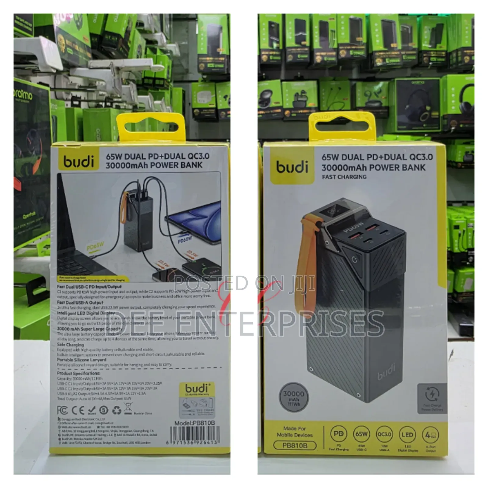 Budi Pb810b 30000mah *65w* Pd Fast Charging Power Bank