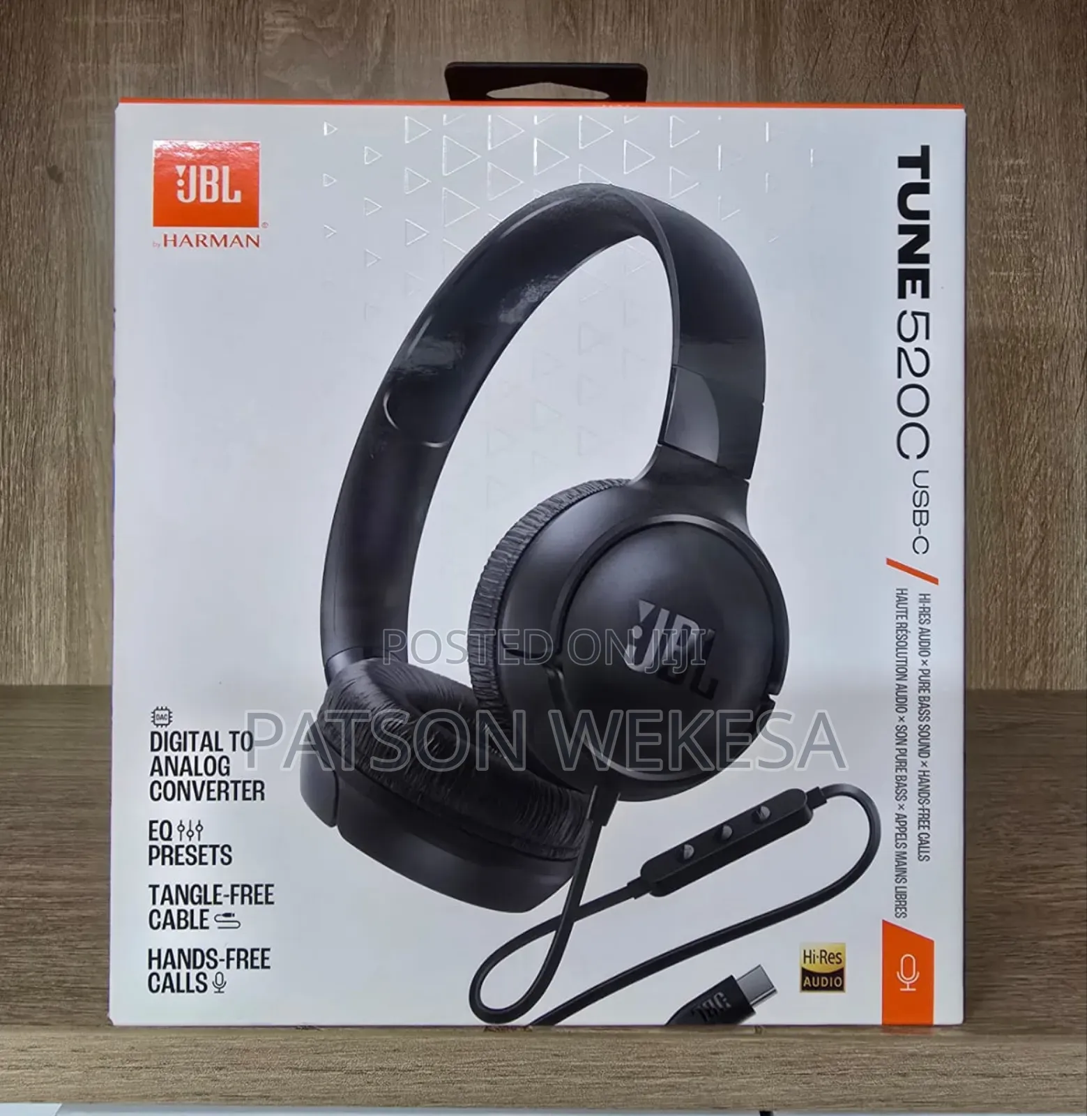 JBL Tune 520c – Usb-C – Hi-Res Wired on-Ear Headphones