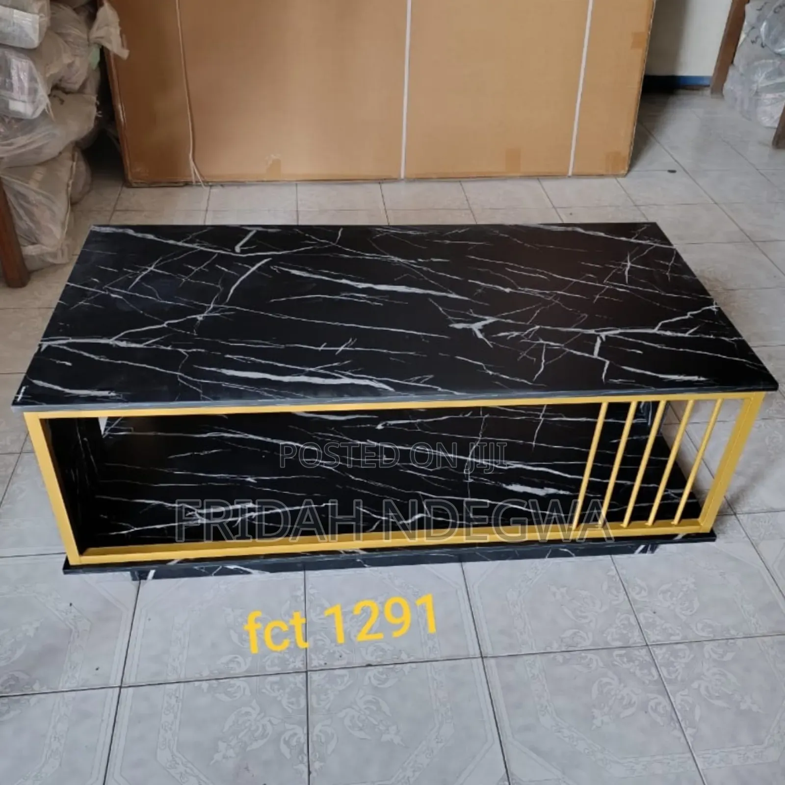 Executive Black Marble Coffee Table
