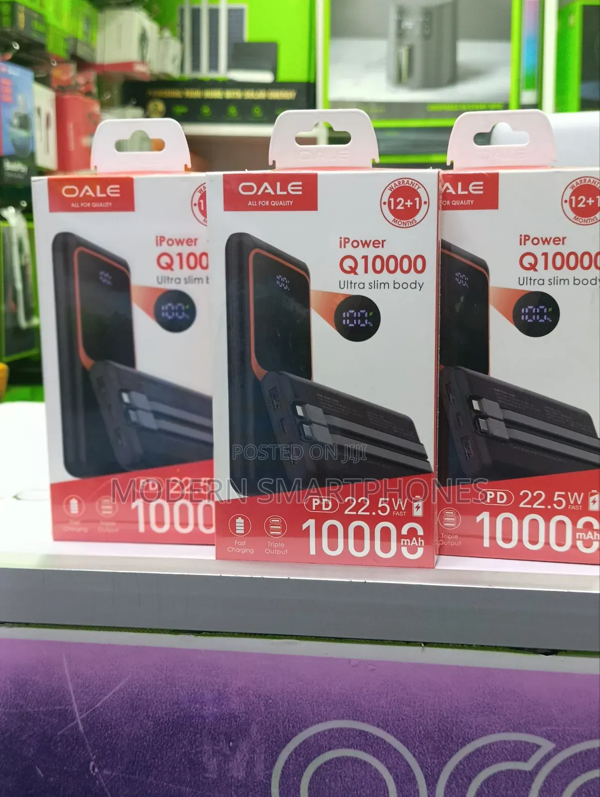 Oale 10000mah 22.5 Fast Charging With Inbuilt Cables