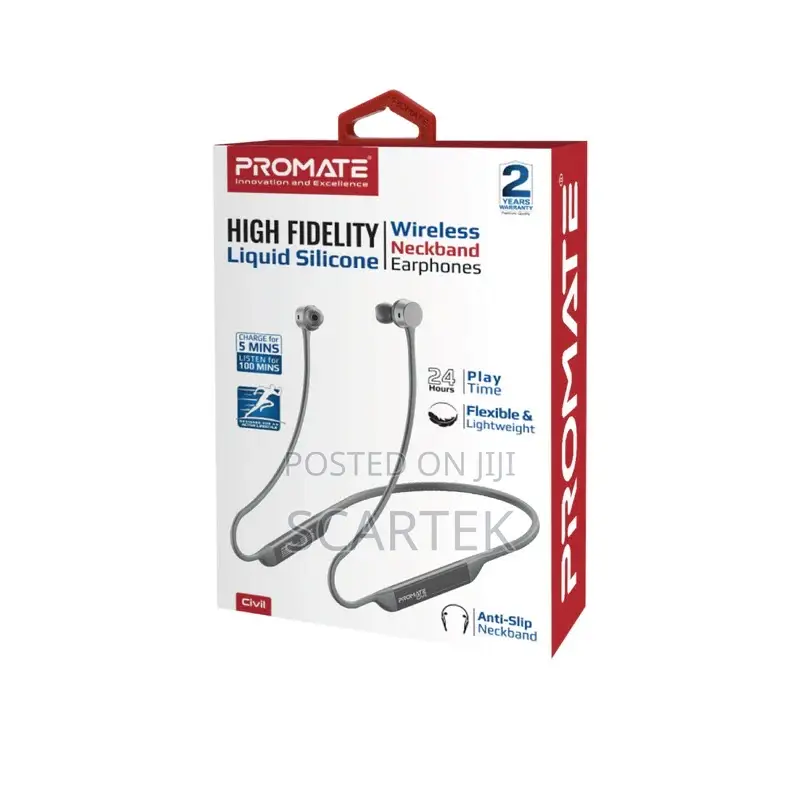Promate High Fidelity Wireless Neckband Earphones
