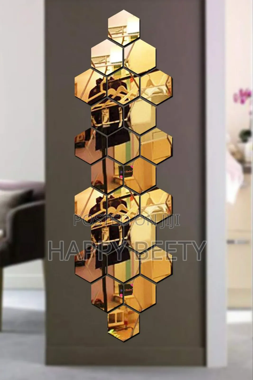 Hexagonal Shaped Aclyric Mirror