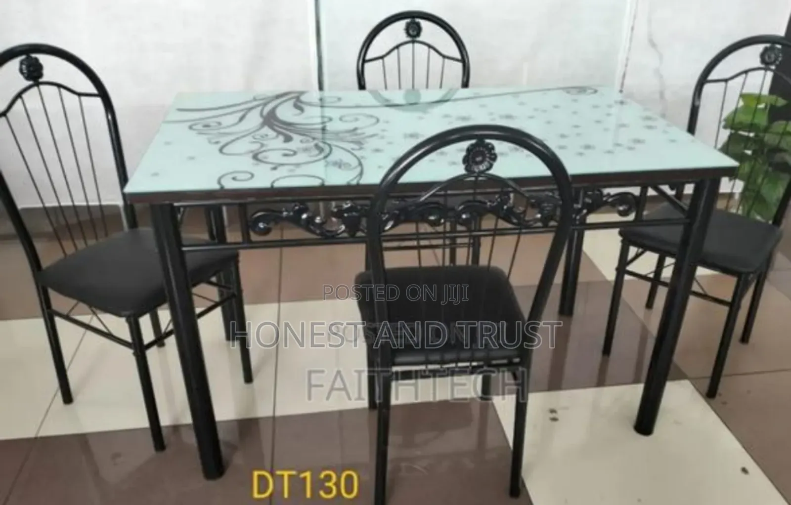 White 4 Sitter Dinning Table
