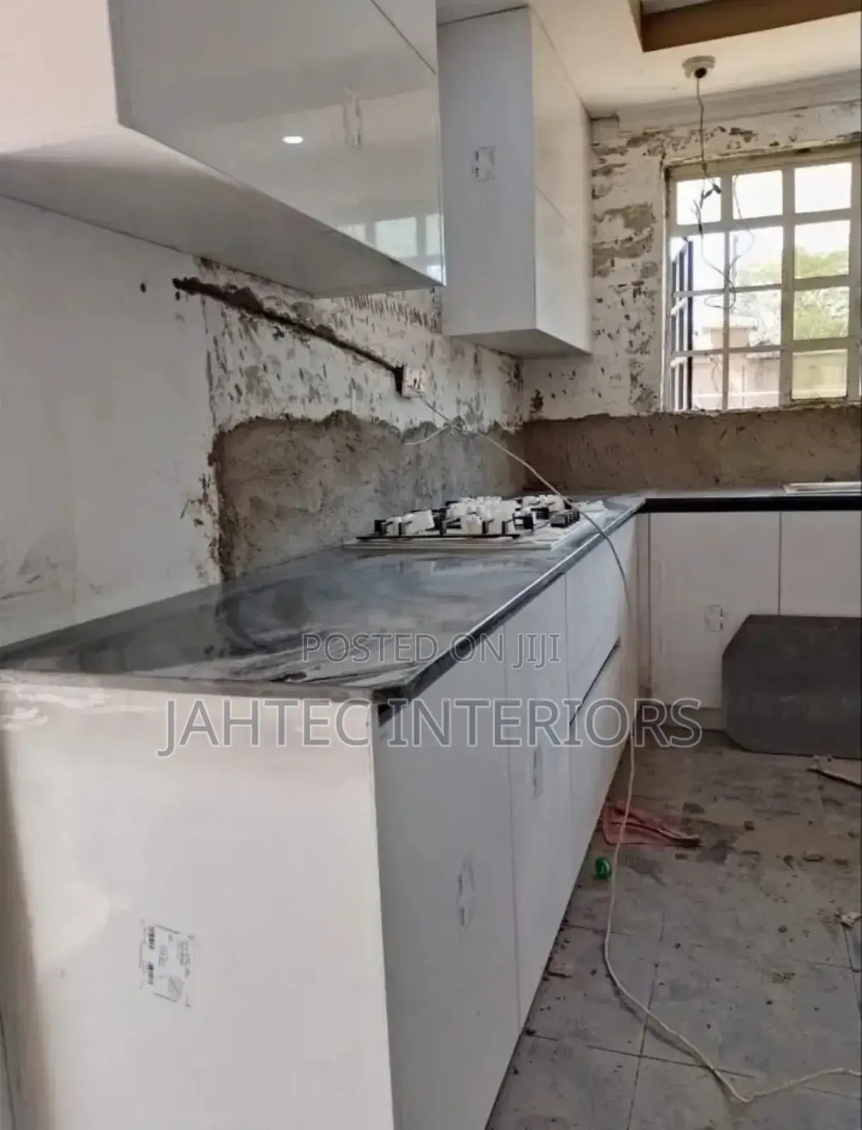 Kitchen Cabinets Installing and Granite Fixing
