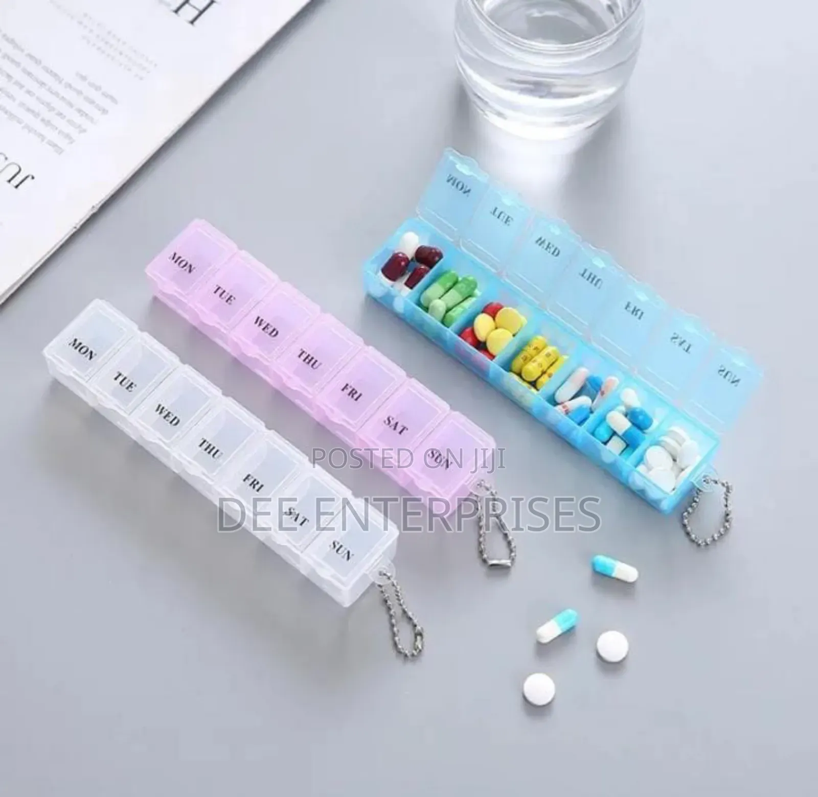 Portable Well Defined 7 Grid Pill Organizer