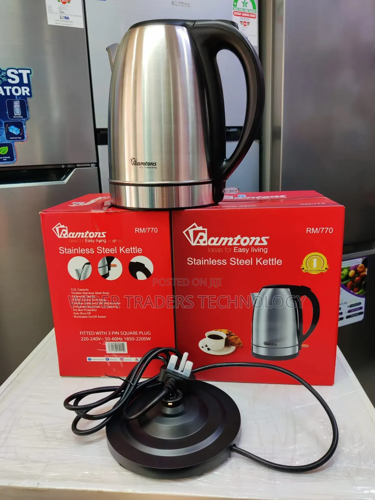 Ramtons Kettle Stainless Steel 2.5l
