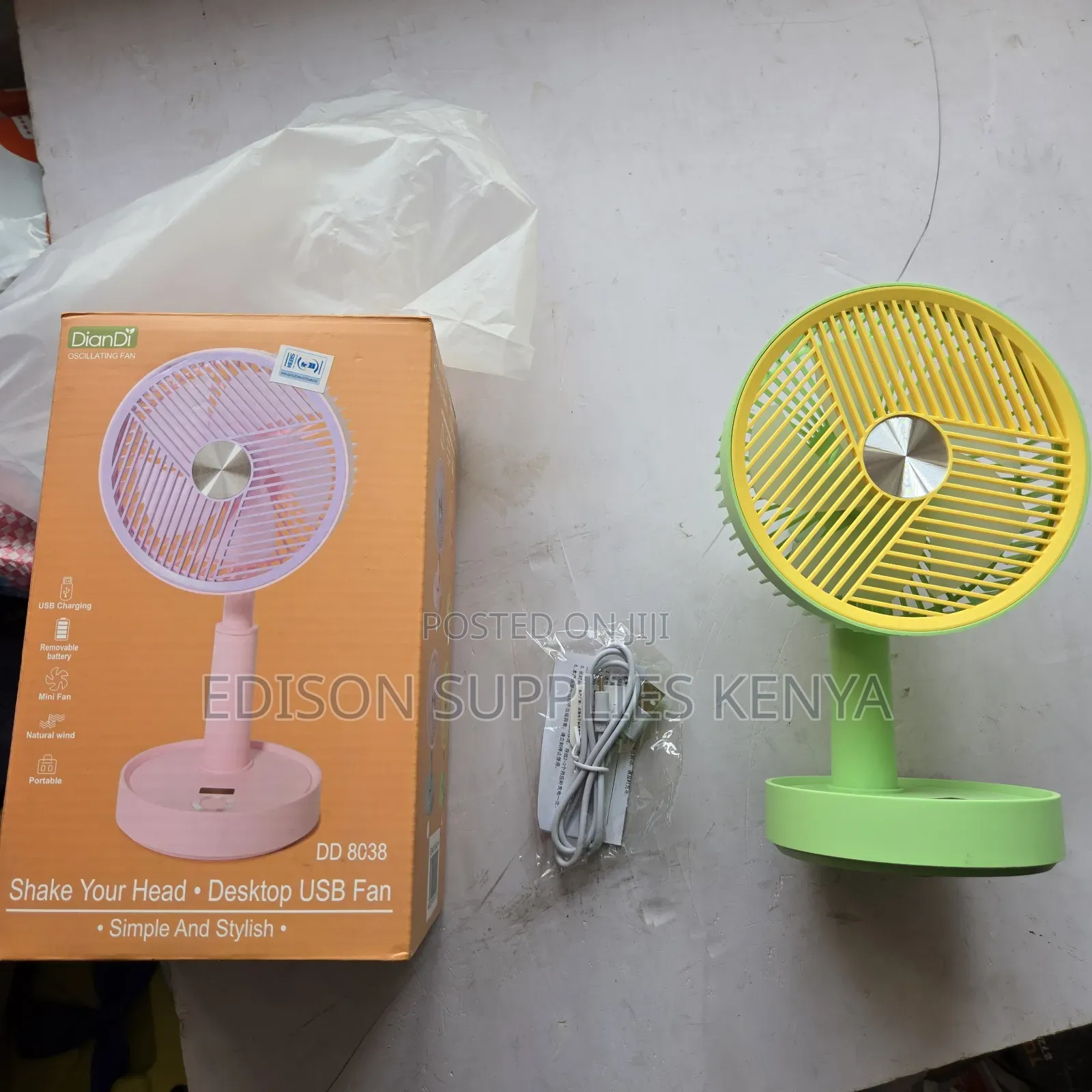 Desk Fan Oscillating Rechargeable Usb Telescopic Fan Table Fans
