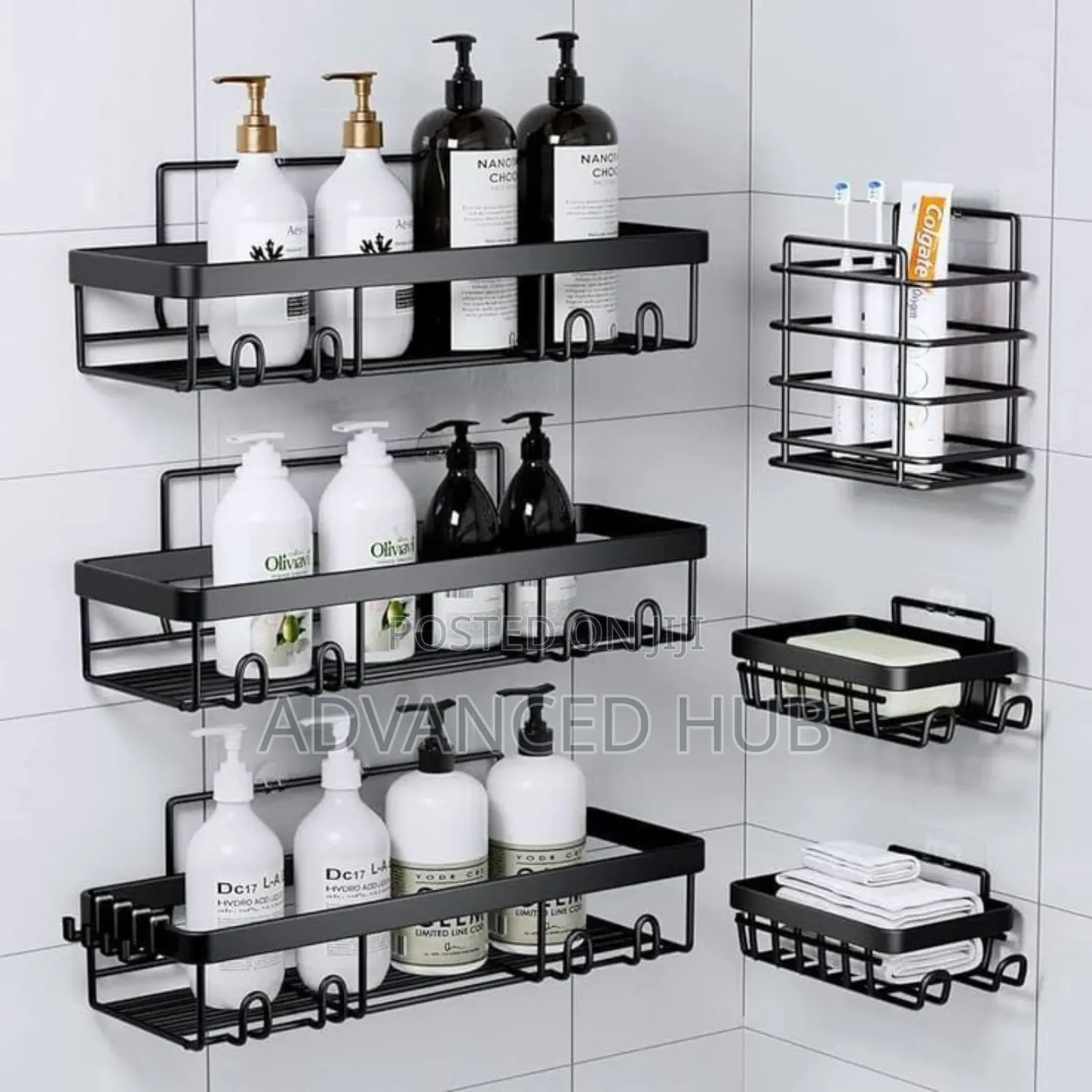 6pc Set Shower Caddy Shelf Bathroom Organizer