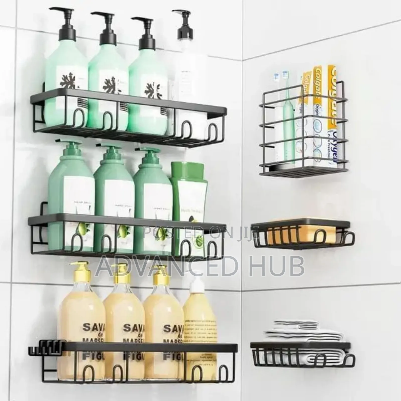6pc Set Shower Caddy Shelf Bathroom Organizer